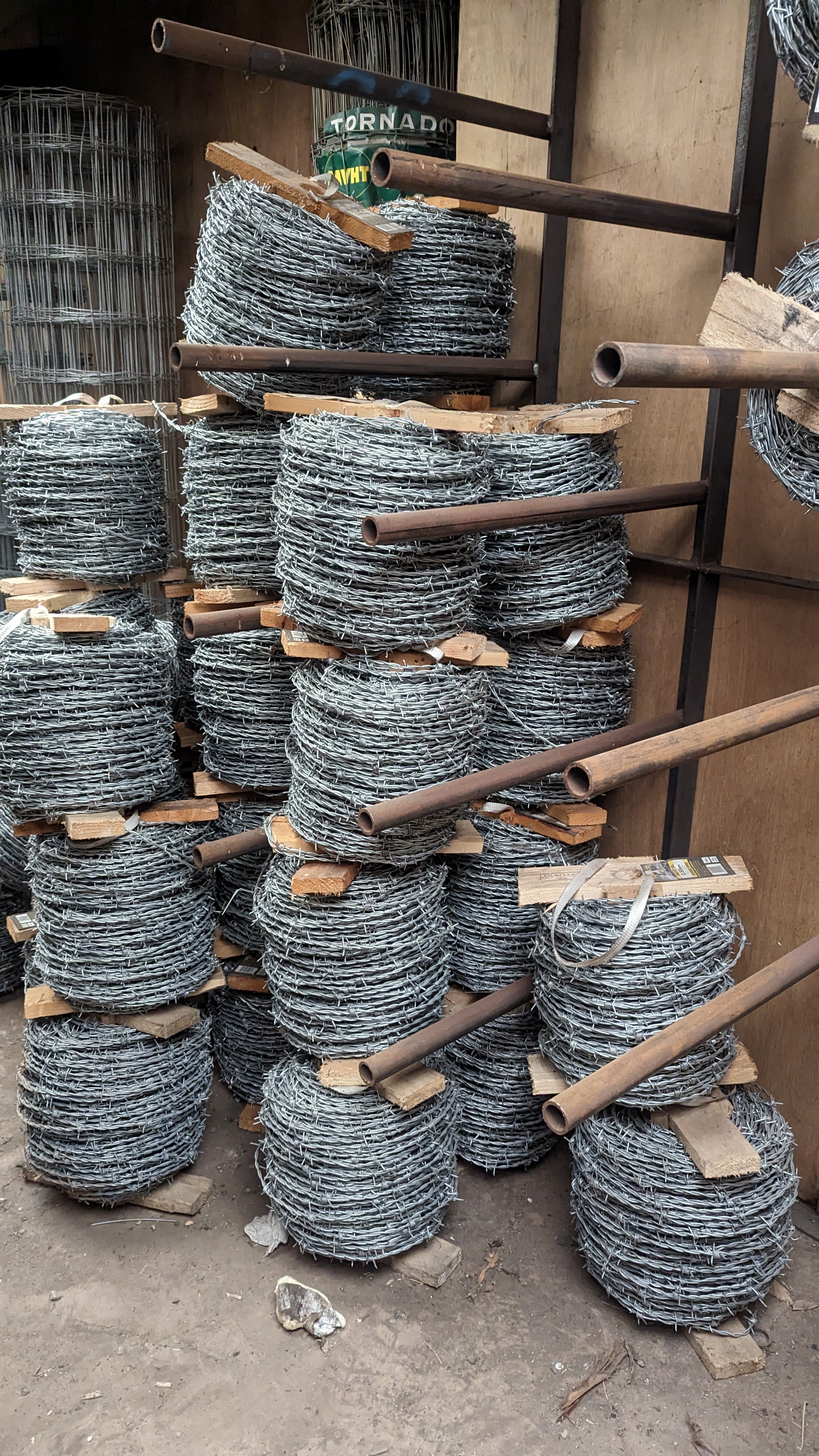 Barbed wire rolls